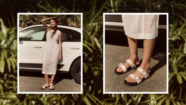 Yours Extra Wide Fit Woven Flat Sandal White