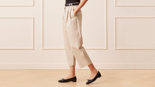 Camel velvet flat-front essential Cigarette Pants